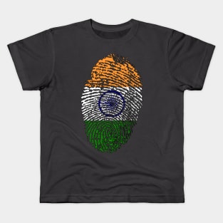 Indian Flag - India Flag - Fingerprint Kids T-Shirt